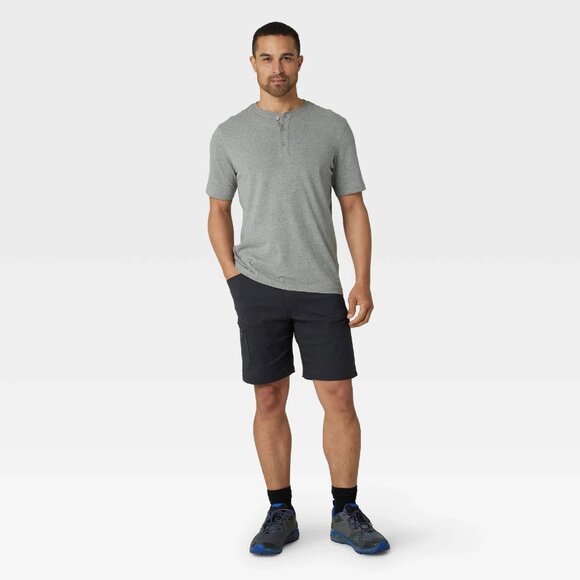 42 Waist - Wrangler Mens 9in Relaxed Fit Outdoor Shorts - Black - Picture 3 of 12